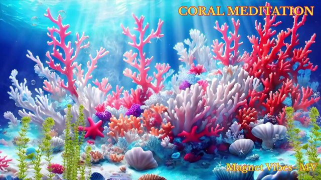 Coral Meditation│Relaxing Music│Heal and Focus│Beautiful Relaxing Melody | Stress Relief | Positive Energy | Relieve your Anxiety and Depression | Aqua Background | Music therapy | Healing Sound│Calm│Magnet Vibes-MV