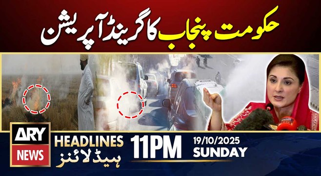 Punjab govt's grand operation against smog || ARY News 11 PM Headlines | 19th Oct 2025