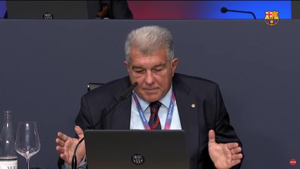 Laporta y los arbitrajes: "Si no hay mano blanca, lo parece mucho"