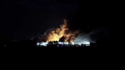 Dramatic footage of blaze at Mid UK Recycling in Barkston Heath