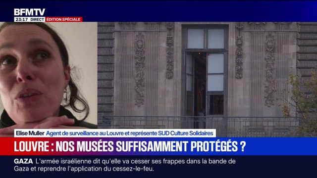 Cambriolage au Louvre: Nous sommes avant tout formés à la préservation des vies humaines , explique Elise Muller, agent de surveillance au Louvre