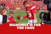 Mahomes goes out of his way to show love to one of his youngest fans