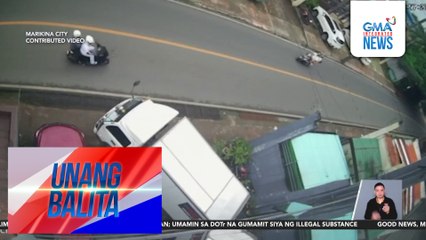 Mga bag na naglalaman ng pera at credit cards, tinangay ng riding-in-tandem mula sa closed van; mga biktima, abala sa pagbaba ng mga gamit mula sa sasakyan | Unang Balita