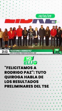 Felicitamos a Rodrigo Paz : Tuto Quiroga habla de los resultados preliminares del TSE