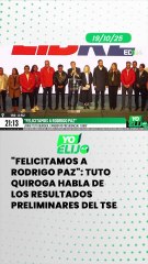 "Felicitamos a Rodrigo Paz": Tuto Quiroga habla de  los resultados preliminares del TSE