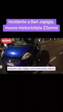 Incidente a Bari Japigia, muore motociclista 22enne
