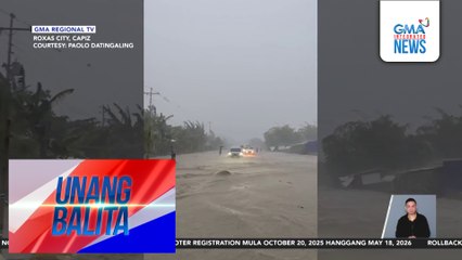 Ilang motorista, naabutan ng pagtaas ng tubig; kotse, nahulog sa gilid ng kalsada | Unang Balita