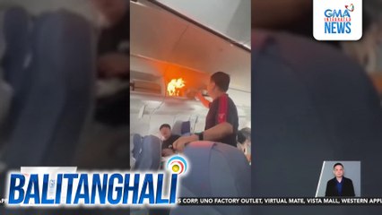 Pagliyab ng lithium battery sa overhead compartment, sanhi ng pagkaudlot ng isang flight patungong South Korea | Balitanghali