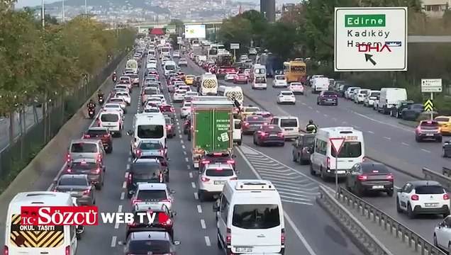 İstanbul'da haftanın ilk iş gününde trafik yoğunluğu yaşanıyor