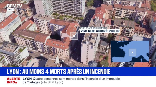 Lyon: au moins quatre personnes sont mortes dans un violent incendie qui a touché un immeuble de 10 étages