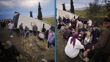 Denizli’de tur otobüsü devrildi; 1 ölü, 32 yaralı