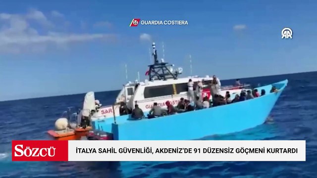 İtalya Sahil Güvenliği, Akdeniz'de 91 düzensiz göçmeni kurtardı