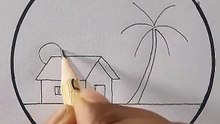 So Beautiful😍Scenery Drawing😍😍 Pencil #shorts - Rongdhonu Art and Drawing
