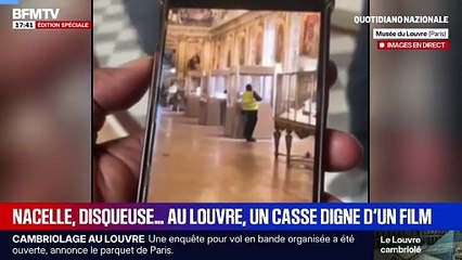 Louvre, c'è un video del furto: il ladro taglia il vetro. Le immagini della tv francese