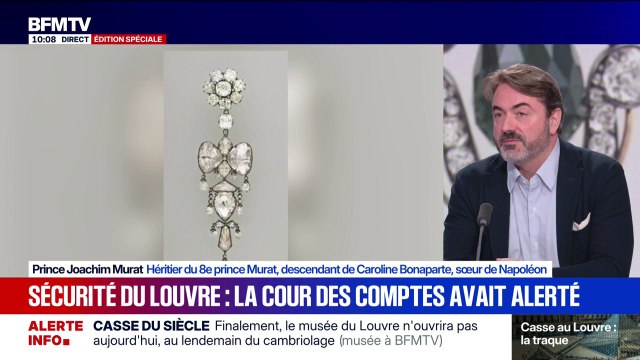 Cambriolage au Louvre: C'est quelque chose qui m'a profondément blessé , réagit Joachim Murat, descendant de Caroline Bonaparte, sœur de Napoléon