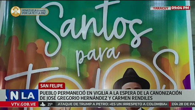 Yaracuyanos se unieron en vigilia durante canonización de José Gregorio Hernández y Carmen Rendiles