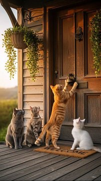 Cats Ring the Doorbell and Run Away | Funny Cat Prank on Old Man | Hilarious Short Film