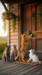 Cats Ring the Doorbell and Run Away | Funny Cat Prank on Old Man | Hilarious Short Film