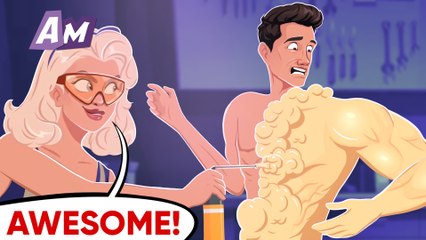 The woman transformed a skinny guy into a muscled hunk in 5 minutes