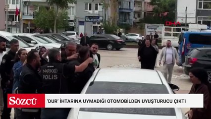 Sürücüsünün ‘dur’ ihtarına uymadığı otomobilden uyuşturucu çıktı; 2 tutuklama