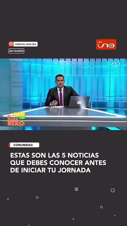 Estas son las 5 noticias que debes conocer hoy, lunes 20 de octubre