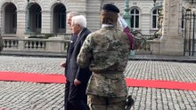 Le président italien Mattarella et sa fille Laura en visite d'Etat en Belgique
