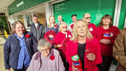Suzanne Webb the Poppy Appeal organiser in Stourbridge visits the Ryemarket