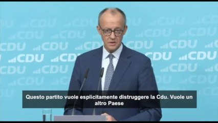 Merz contro l'AfD: è il nostro "principale avversario" alle elezioni