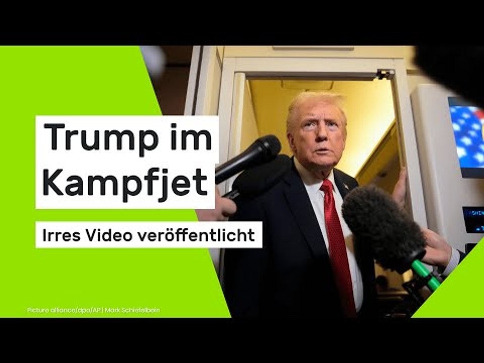 Trump im Kampfjet: Irres Video veröffentlicht - US-Präsident wirft Schlamm auf Demonstranten ab