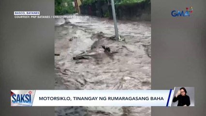 Motorsiklo, tinangay ng rumaragasang baha | Saksi