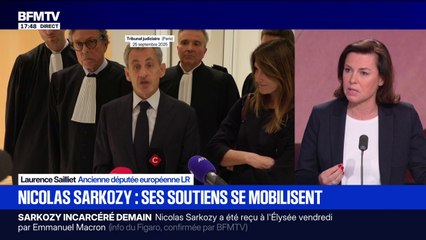 Rassemblement en soutien à Nicolas Sarkozy: "C'est l'occasion […] de le soutenir et de lui apporter de l'affection", affirme Laurence Saillet, ancienne députée européenne LR