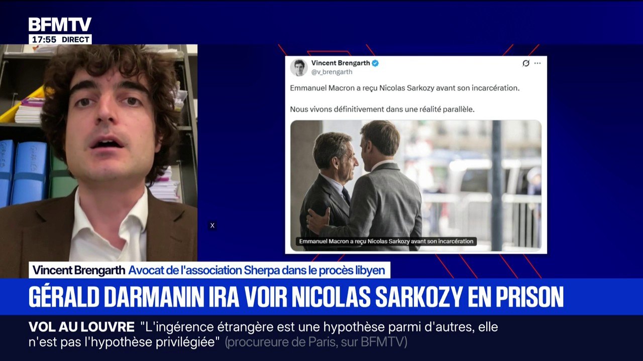 Visite de Gérald Darmanin à Nicolas Sarkozy en prison: pas "indispensable" selon l'avocat Vincent Brengarth