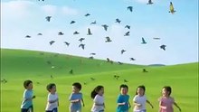 🌿Green_Desert_of_Joy_–_Babies_Playing_Under_Colorful_Birds(360p)(1)