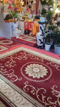 Monk Chanting Toward Buddha in Linh Son Pagoda of France Cugnaw