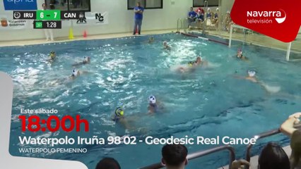 Waterpolo Iruña 98 02-Geodesic Real Canoe, este sábado a las 18:00 horas en Navarra Televisión