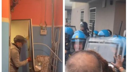 Il video degli scontri durante lo sfratto a Bologna: tafferugli tra attivisti e forze dell'ordine