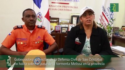Gobernadora y director de la Defensa Civil de San Cristóbal no habla sobre el paso de la tormenta Melissa en la provincia