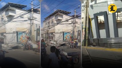 Fuertes lluvias provocan daños en sucursal del Banco de Reservas en Salcedo