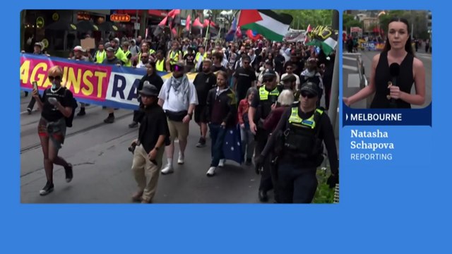 Anti-racism counter-rally underway in Melbourne