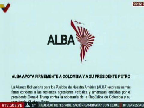 ALBA condena las agresiones verbales de Donald Trump contra Colombia y su presidente Gustavo Petro
