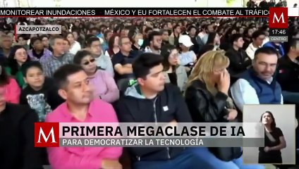 Clara Brugada se presentó a la primera megaclase de Inteligencia Artificial en la Ciudad de México