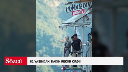 82 yaşındaki kadın rekor kırdı! Hindistan’ın en yüksek tepesinden bungee jumping yaptı!