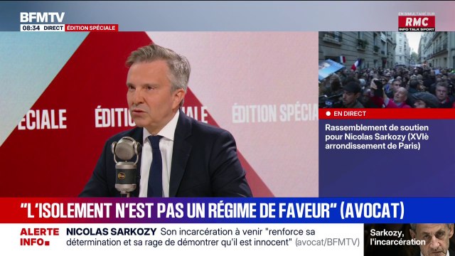 Incarcération de Nicolas Sarkozy: l'avocat de l'ancien président dit ne pas être totalement serein quant à ses conditions de sécurité