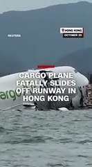 Cargo Plane Fatally Slides Off runway into Sea in Hong Kong