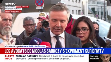 "La demande de mise en liberté de Nicolas Sarkozy a été déposée", déclare Christophe Ingrain, avocat de l'ancien président