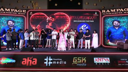 Yukti Thareja Fun With Naresh VK @ KRamp Rampage Blockbuster Meet