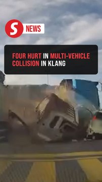 Moment: Dashcam footage shows lorry ploughing into three other vehicles in Klang