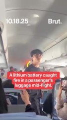 Lithium battery catches fire on an Air China flight.