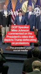 House GOP Speaker Mike Johnson comments on Trump’s AI video.
