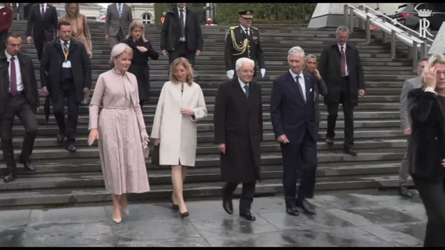Mattarella a Bruxelles, visita alla Biblioteca Reale